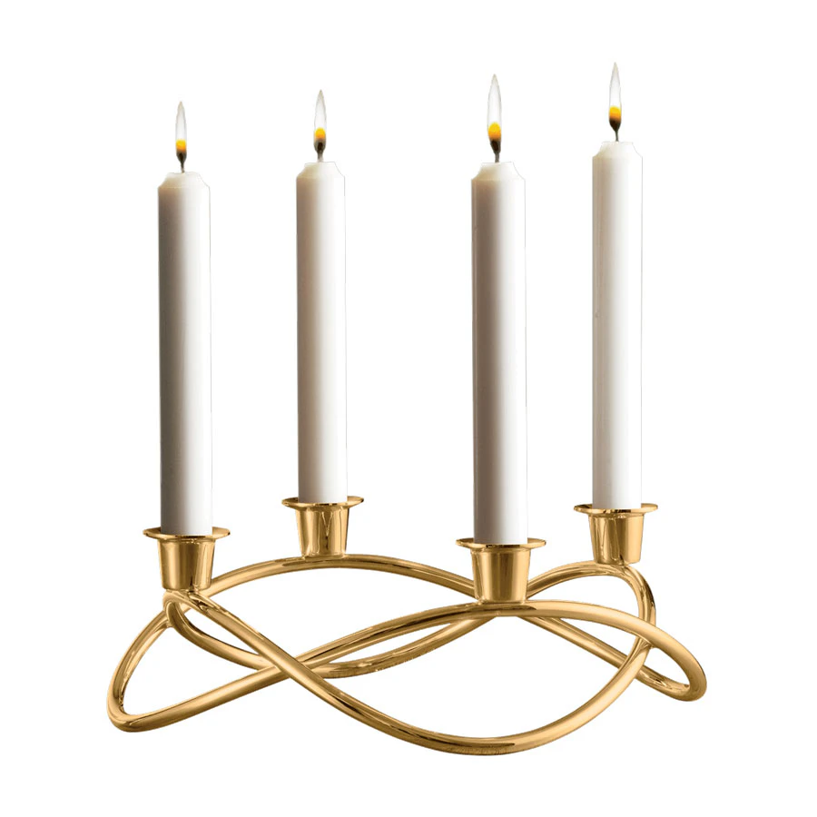 Georg Jensen Season Lysestage Advent Crown - Kalenderlys & Lysestager Rustfrit St&aring;l Guld - 3586480