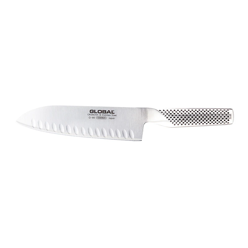 Global G80 Santoku Kniv med Granton-skær 18cm