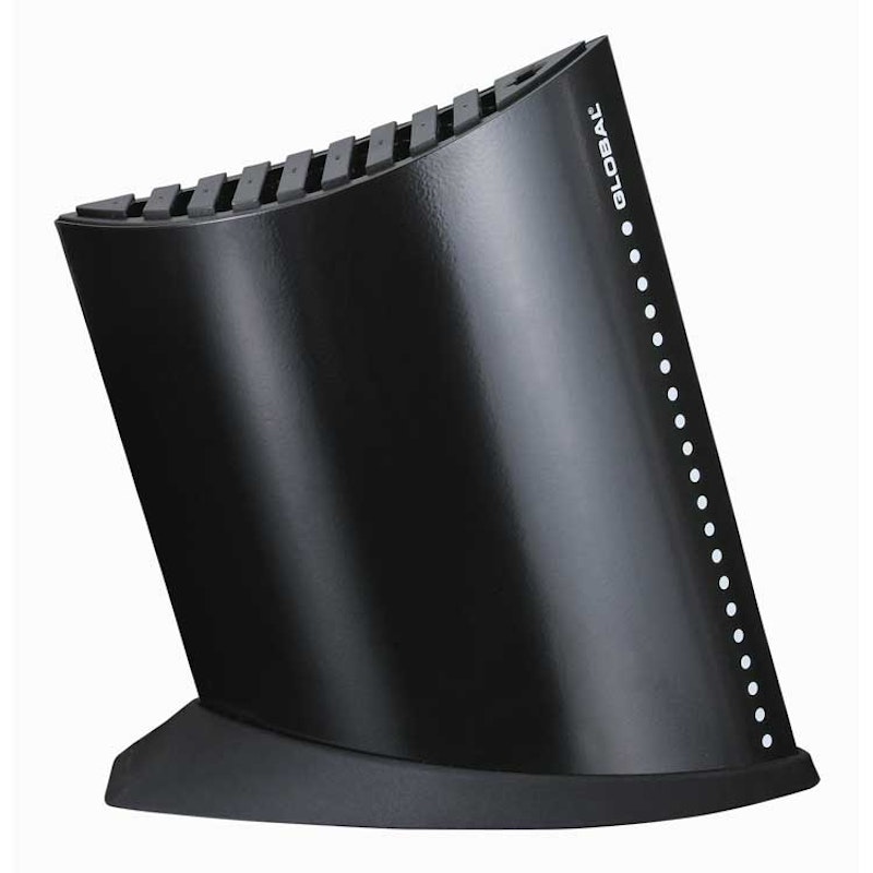 Knivblok til 9 knive + strygestål, 27cm, sort