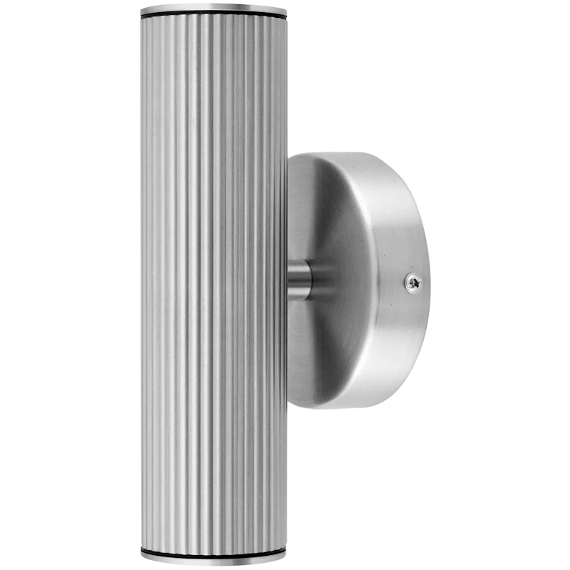 Hubble up/down Væglampe, Børstet Stål