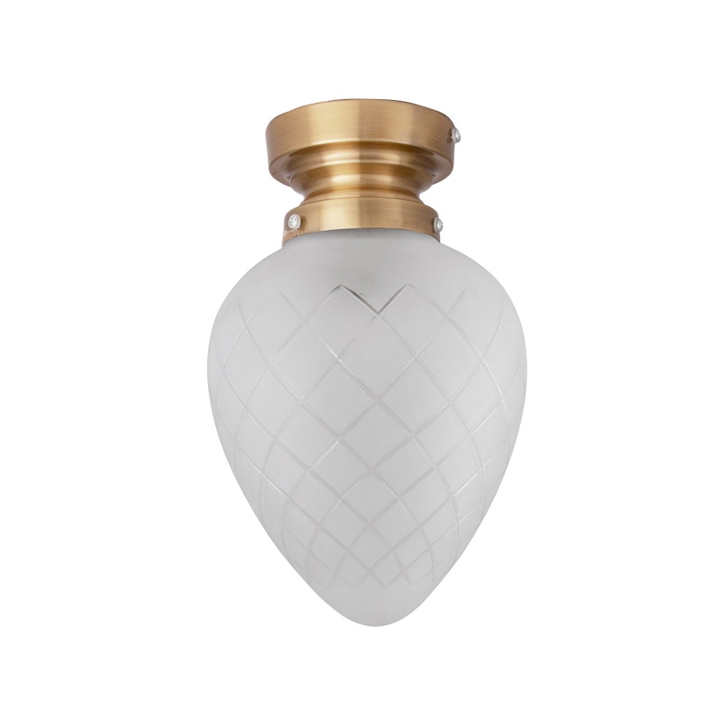 Juni Væg-/Loftslampe, Messing / Hvid