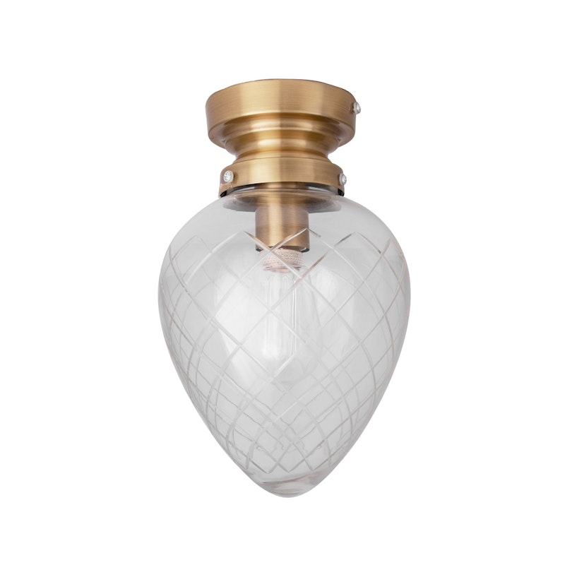 Juni Væg-/Loftslampe, Messing / Klar