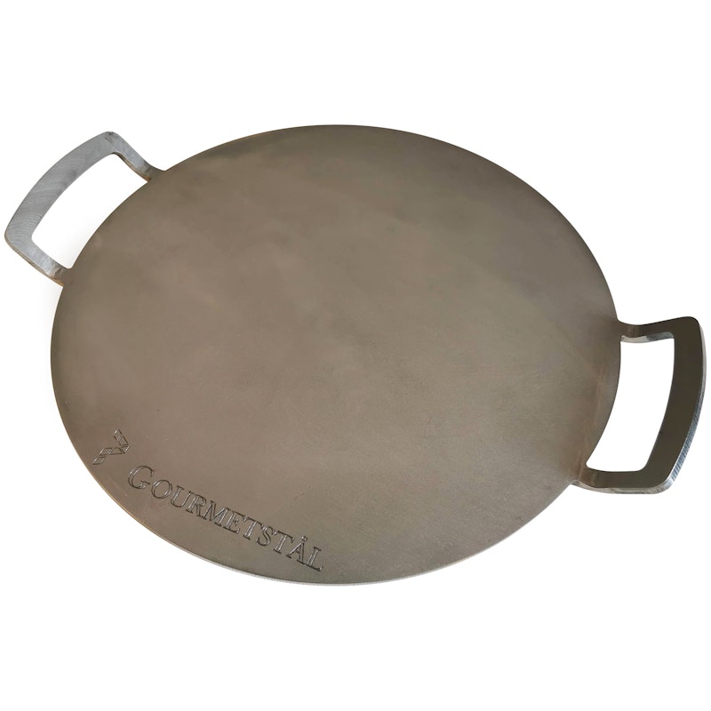 Stålgrillplade Rund med Håndtag, 33 cm