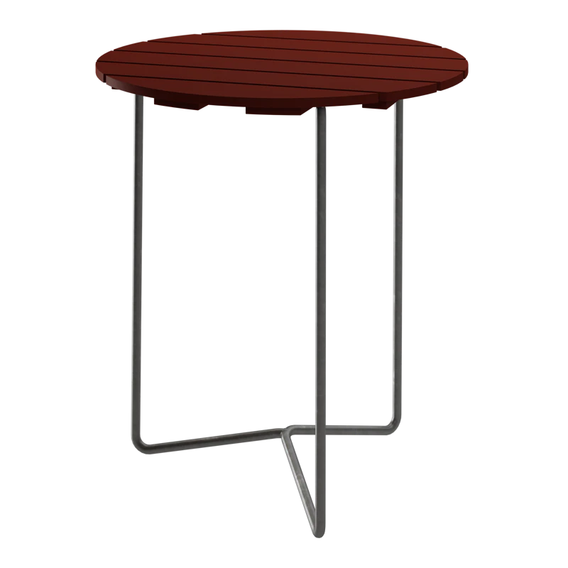 6B Bord Ø60 cm, Mørkerødt / Sort