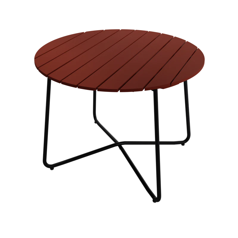 9A Bord Ø100 cm, Mørkerødt / Sort