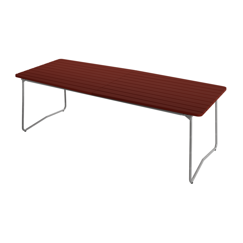 B31 Bord 92x230 cm, Mørkerødt / Varmgalvaniseret Stål