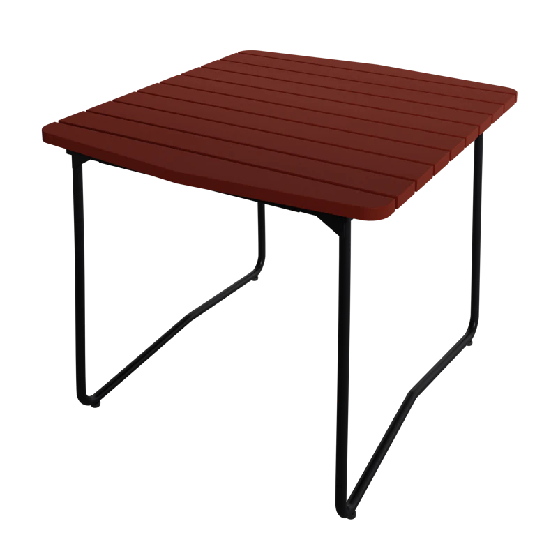 B31 Bord 92x84 cm, Mørkerødt / Sort