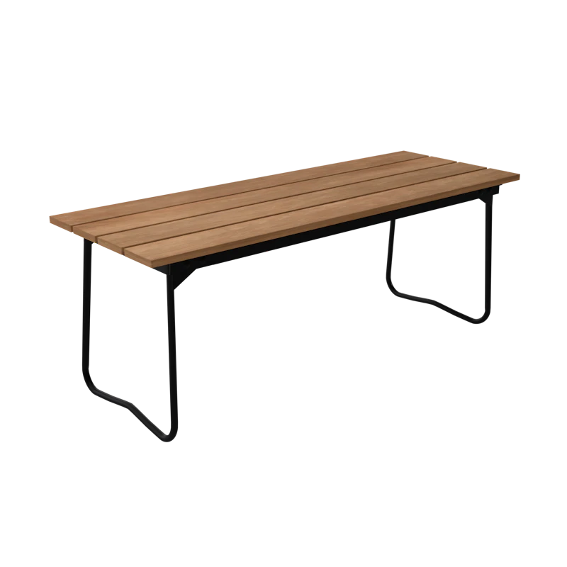 Bænk 8 110 cm, Teak / Sort Stål