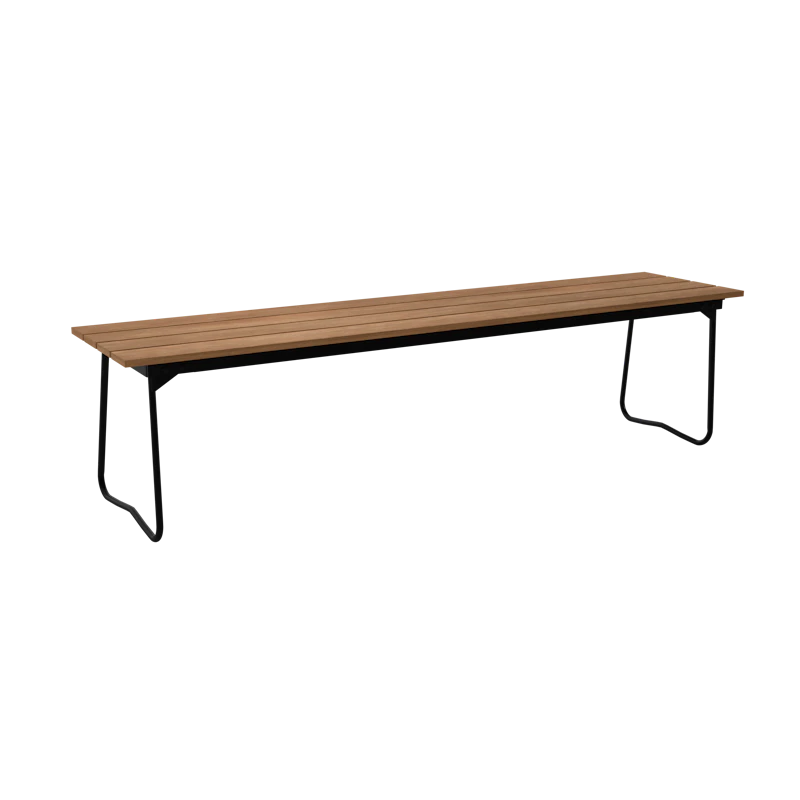 Bænk 9 170 cm, Teak / Sort Stål
