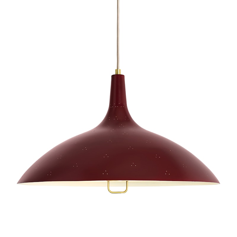 1965 Loftslampe, Messing/ Rød