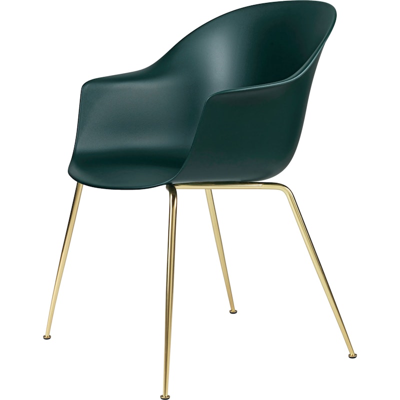 Bat Chair Conic, Brass Semi Matt/Dark Green