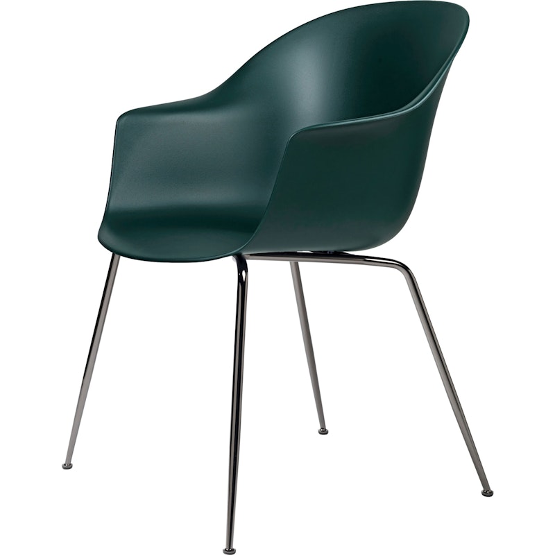 Bat Chair Conic, Chrome/Dark Green