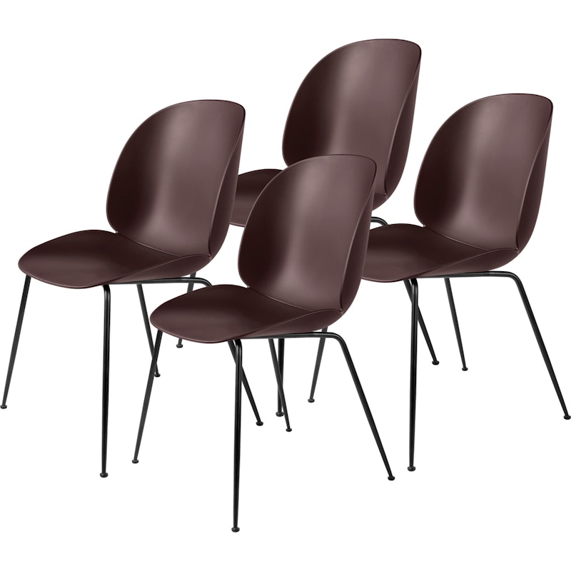 Beetle Stol 4 Stk, Sort/ Dark Pink