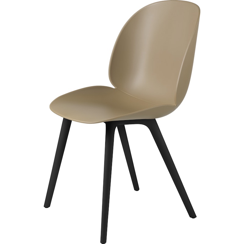 Beetle Stol Upolstret Plastik Black Base, Pebble Brown