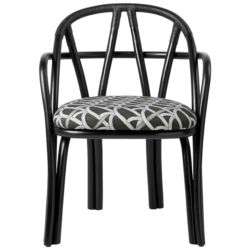Bistra Spisestol Med Armlæn, Ebony / Reales Pattern 003