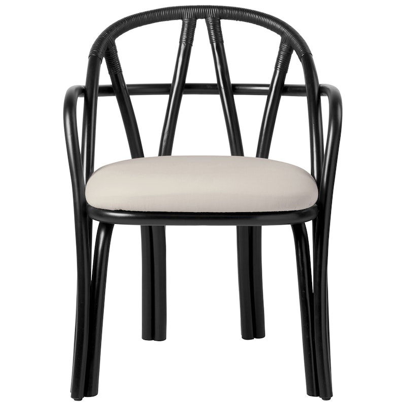 Bistra Spisestol Med Armlæn, Ebony / Fustagno 001