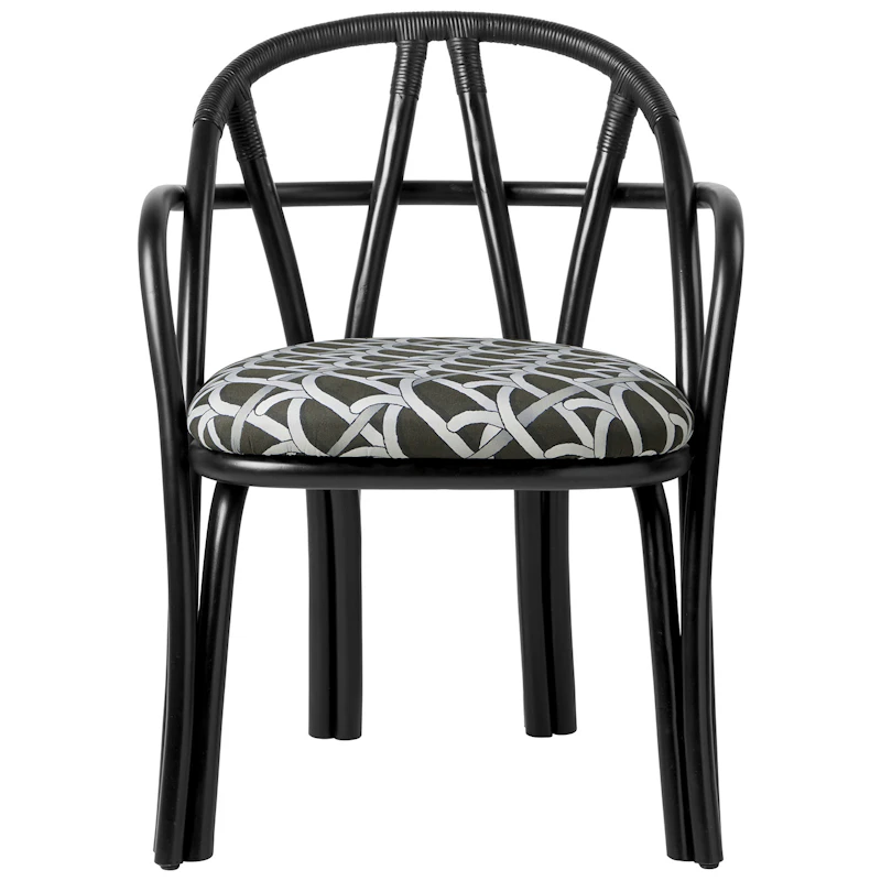 Bistra Spisestol Med Armlæn, Ebony / Reales Pattern 003