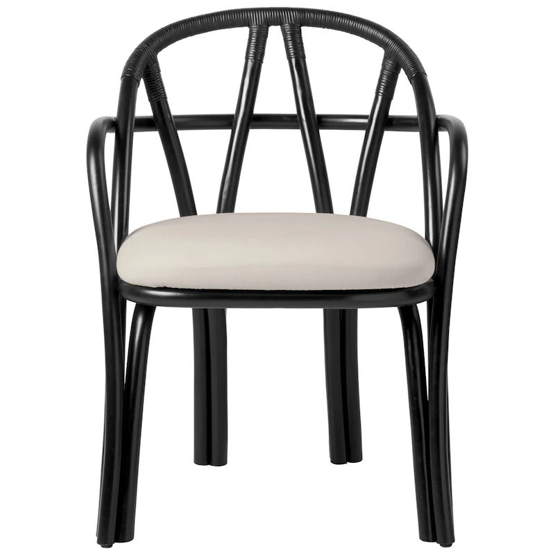 Bistra Spisestol Med Armlæn, Ebony / Fustagno 001