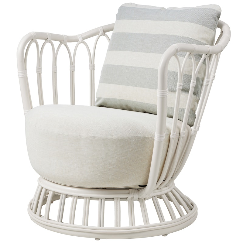 Grace Loungestol Outdoor, Alabaster White / Leslie 006 /  Leslie Stripe 020