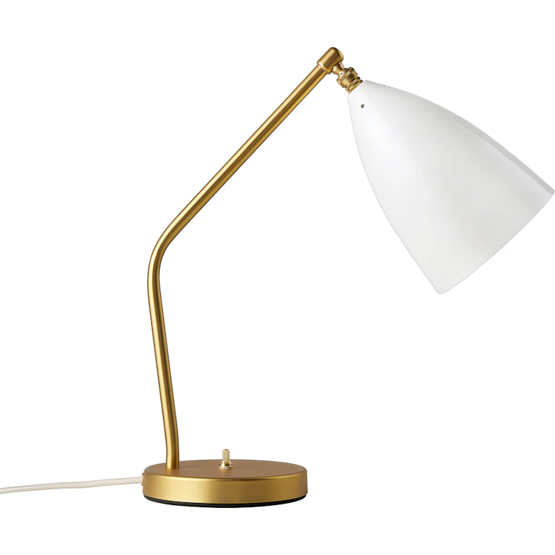Gräshoppa Bordlampe, Glossy Alabaster White