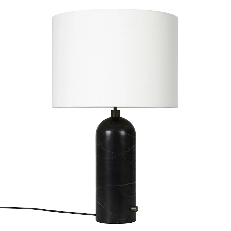 Gravity Bordlampe Stor, Sort Marmor / Hvid
