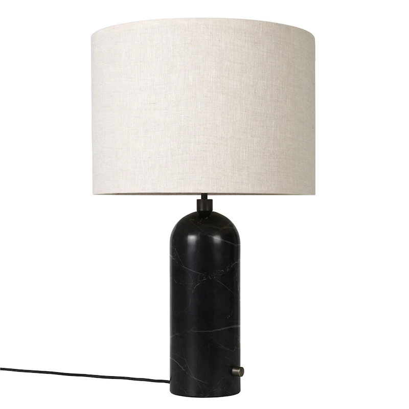 Gravity Bordlampe Stor, Sort Marmor / Canvas