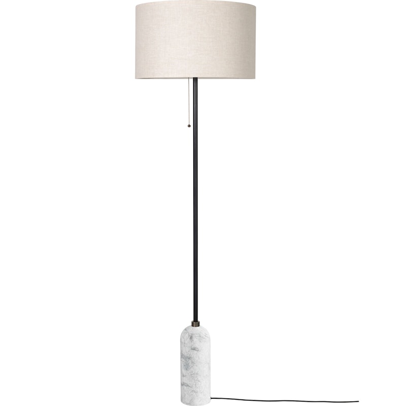 Gravity Gulvlampe, Hvid Marmor / Canvas