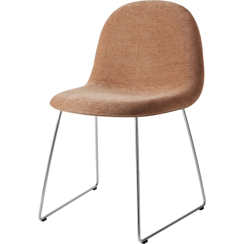 GUBI 3D Spisebordsstol, Rustfrit Stål / American Walnut / Belsuede Special Dedar 132