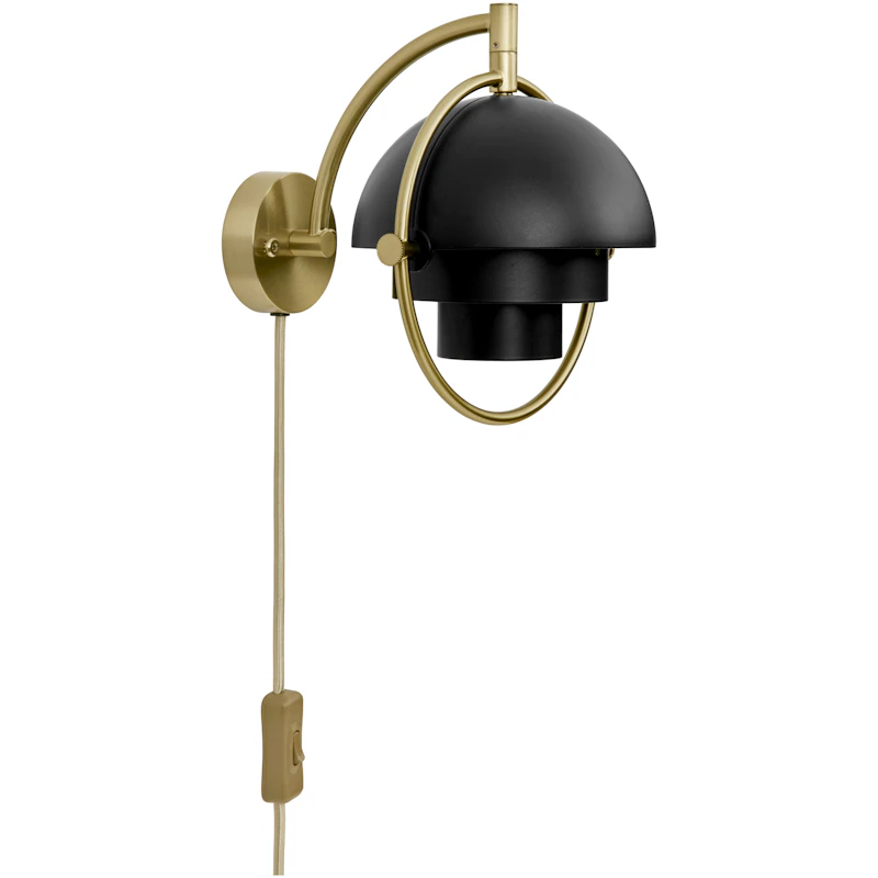 Multi-Lite Væglampe, Black Semi Matt / Brass