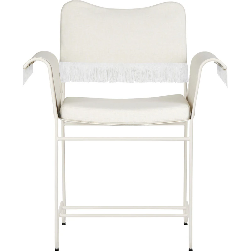 Tropique Spisebordsstol med Frynse, Classic White Semi Matt / Leslie 06