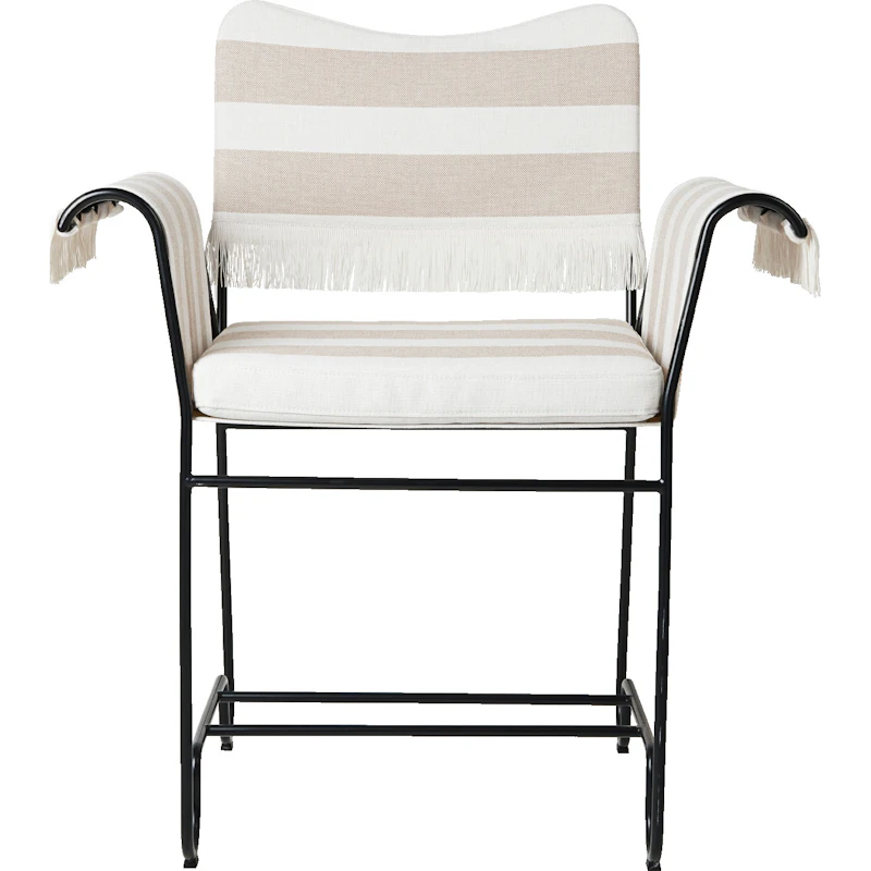 Tropique Spisebordsstol med Frynse, Classic Black / Leslie Stripe 40