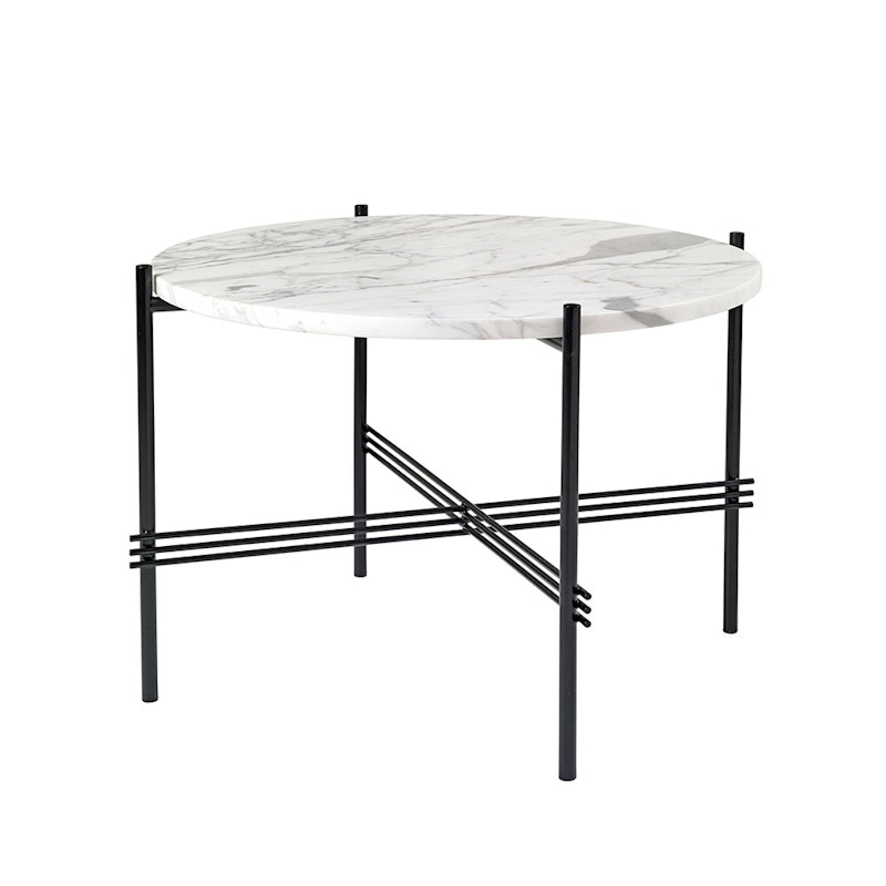 TS Sofabord 55 cm, Sort / Hvidt Carrara marmor