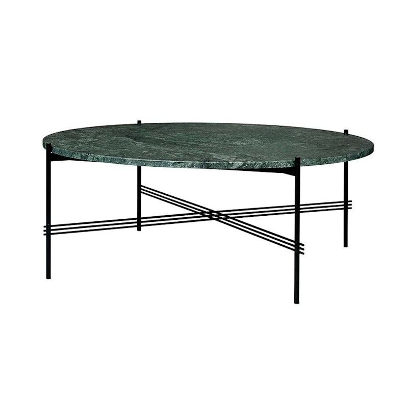 Ts Bord XL Ø105cm H40cm, Sort/ Grøn Marmor
