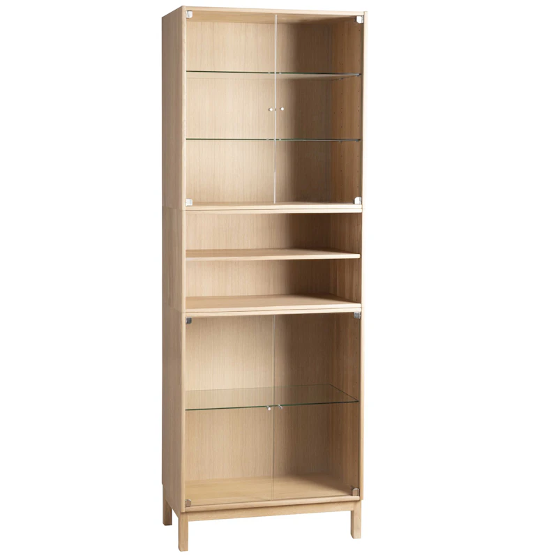3001 Vitrineskab 198 cm, Hvidolieret Eg
