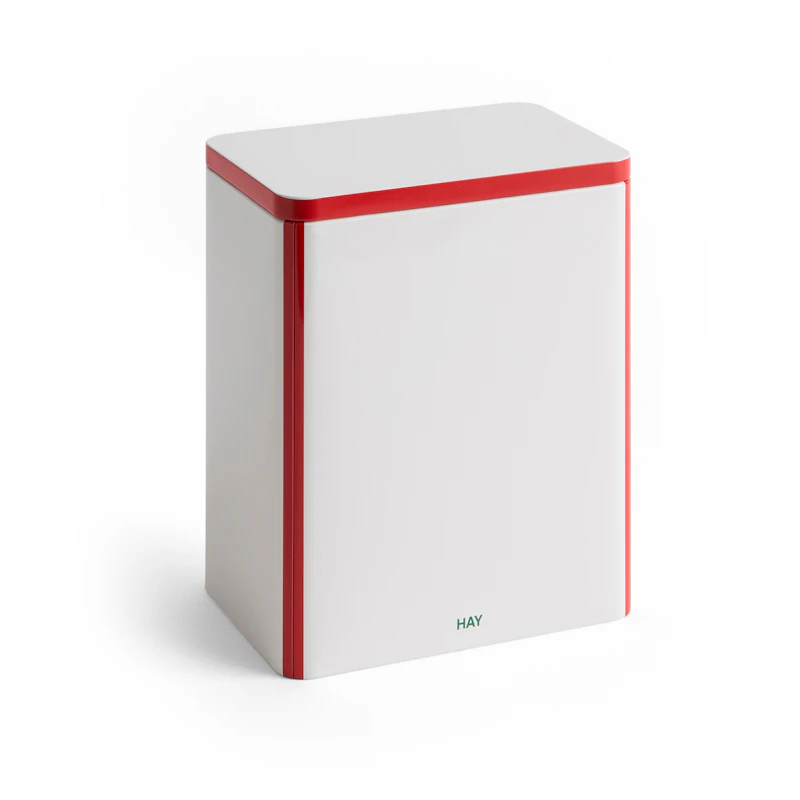 Blikdåse Stor, Rød / Offwhite