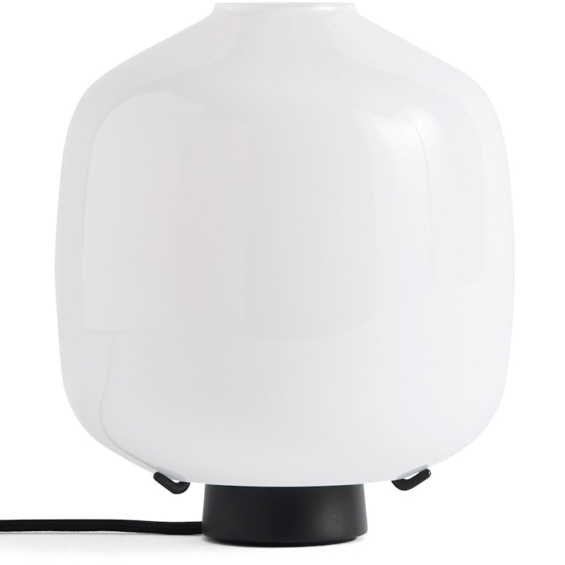 Buoy Glass Bordlampe Hvid / Soft Black 20 cm