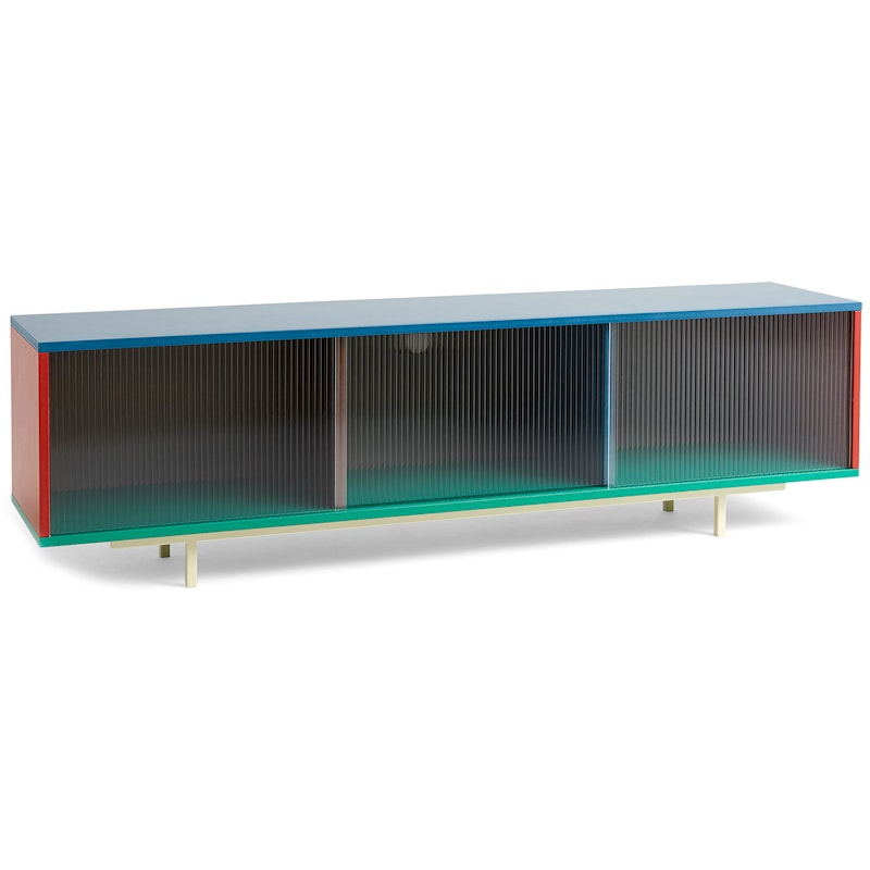 Colour Cabinet Sidebord Glasdør, 180 cm / Multi