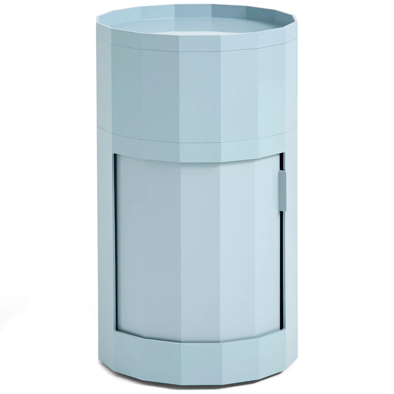 Facet Skab Høj med Fødder / Hjul, Misty Blue