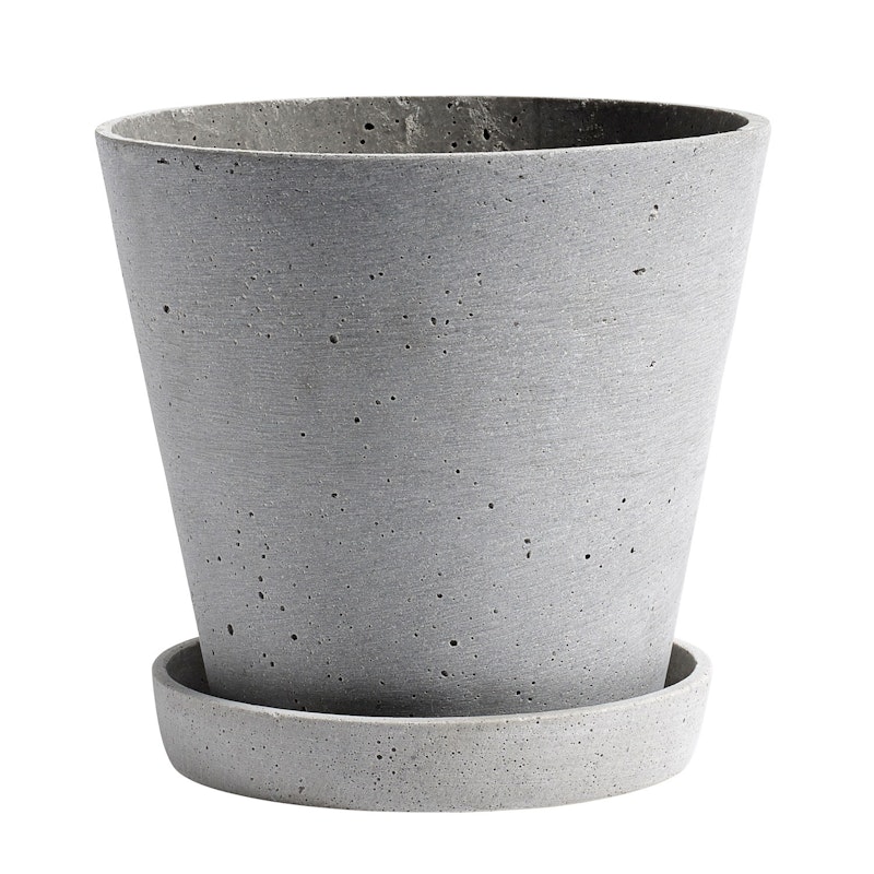 Flowerpot Krukke med Underkop Grå, Ø17.5 cm L