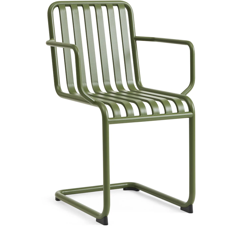 Palissade Cantilever Armchair, Olive powder coated steel