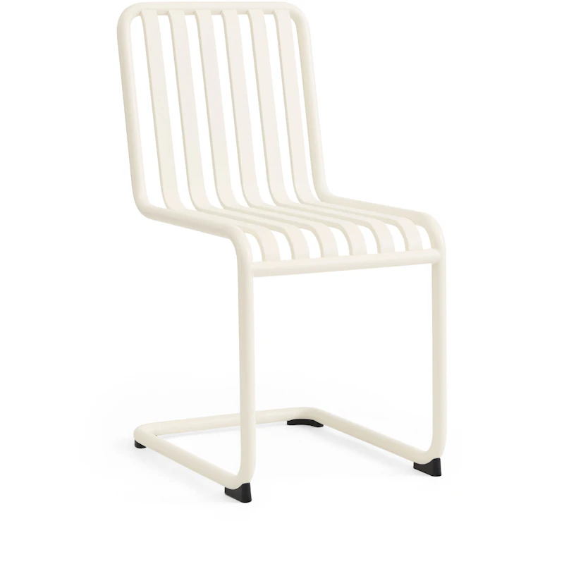 Palissade Cantilever Chair, Cream white powder coated steel