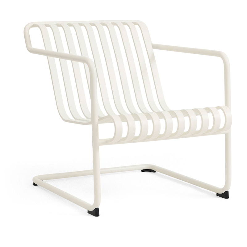 Palissade Cantilever Lounge Chair Low, Cream white powder coated steel