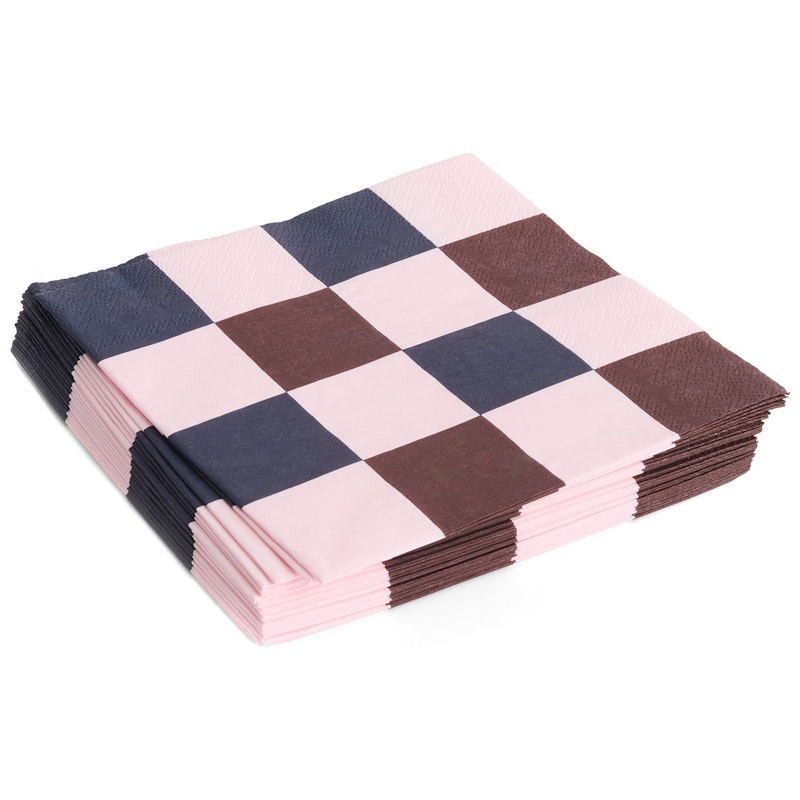 Pattern Servietter 20x20 cm, Sorte / Light Pink