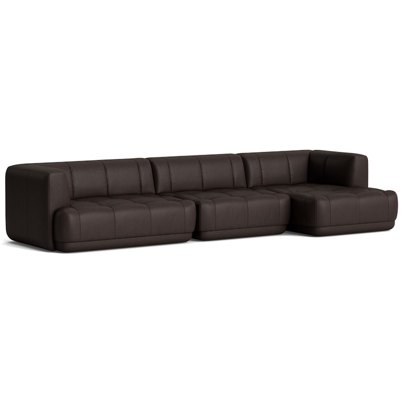 Quilton 4-Personers Sofa Konfiguration 17 Højre, Læder Sense Dark Brown