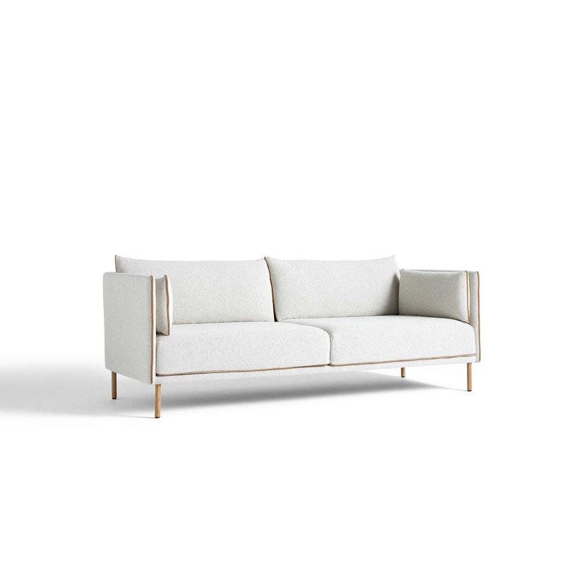 Silhouette Sofa 3 Seater, Coda 100/Cognac Piping/Oak