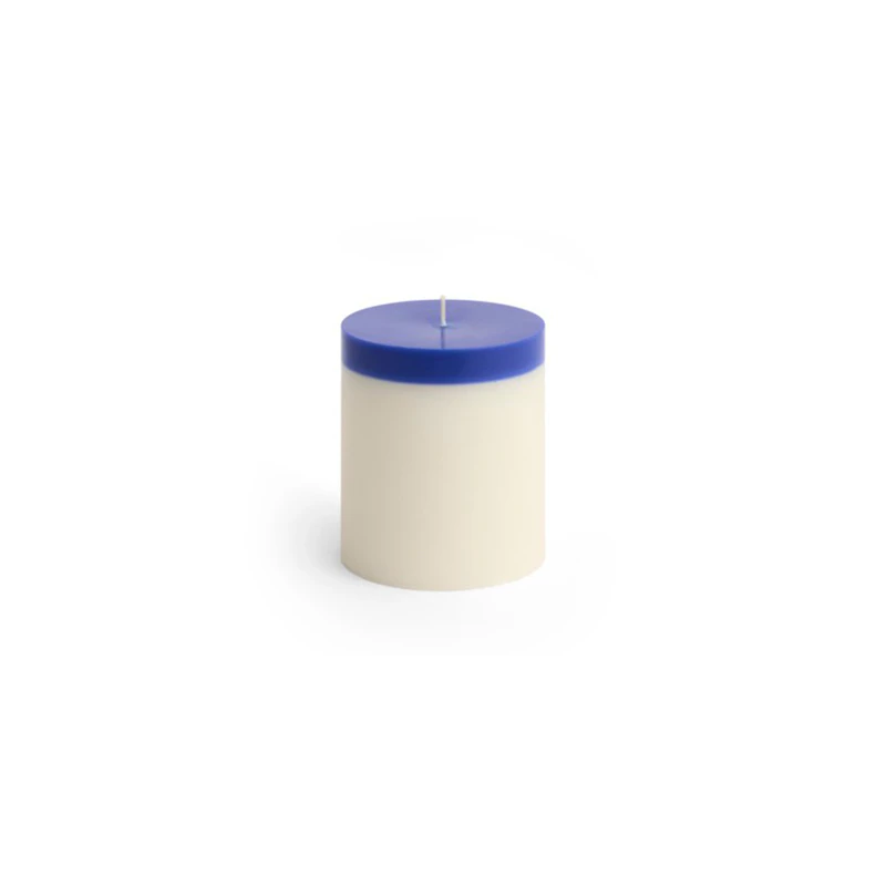 Silo Stearinlys Medium, Ivory / Royal Blue