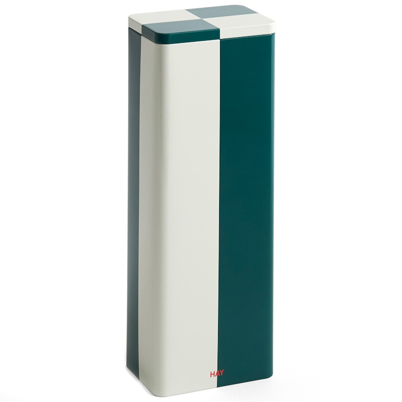 Tin Container Slim, Green / Off-white