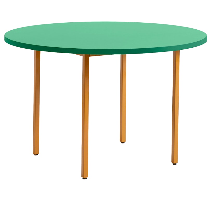 Two-Colour Bord Ø120cm, Okkergult / Green Mint