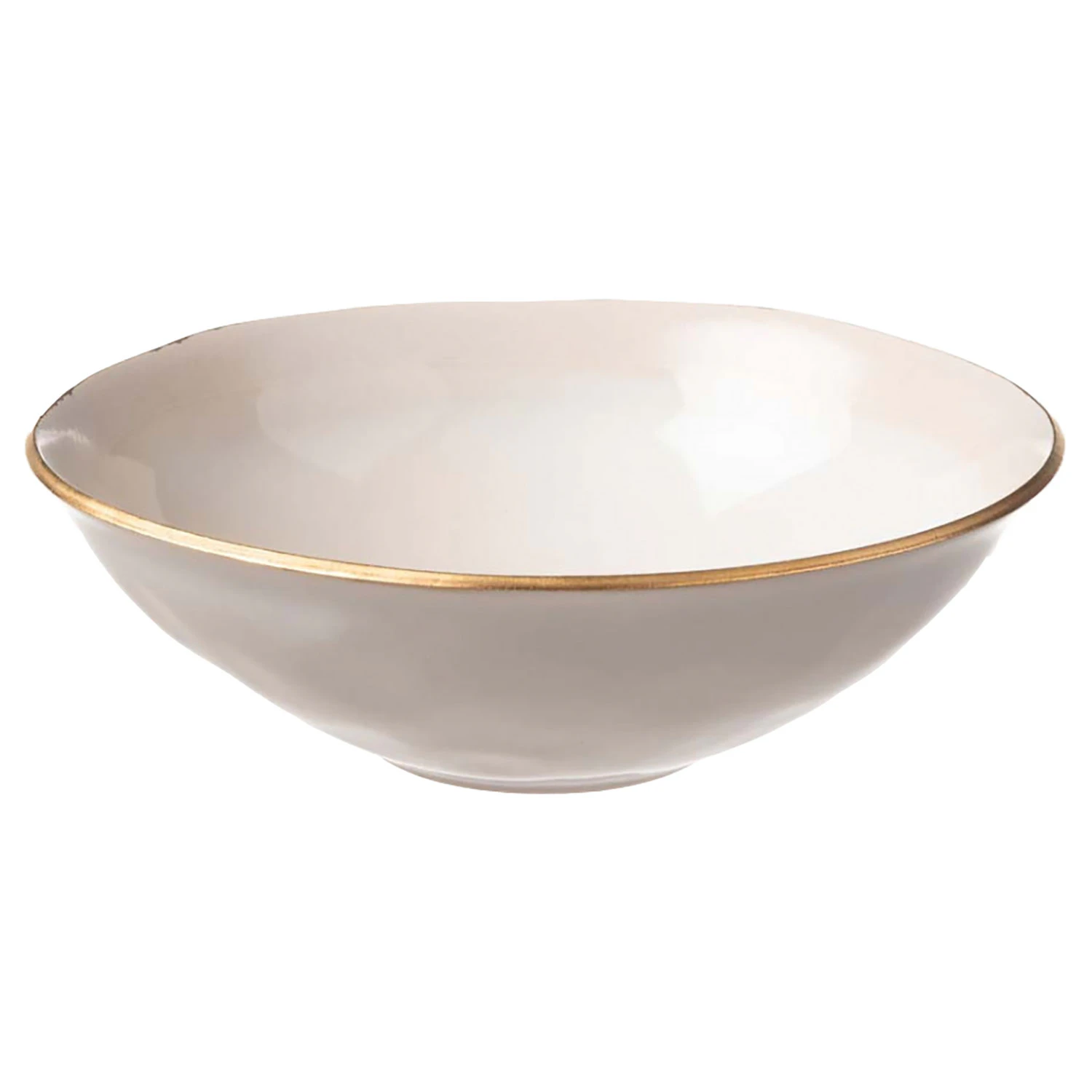 Heirol Nosse Ceramics Edge Sk&aring;l Ivory Gold 25 Cm - Serveringssk&aring;le Keramik Beige - 14525