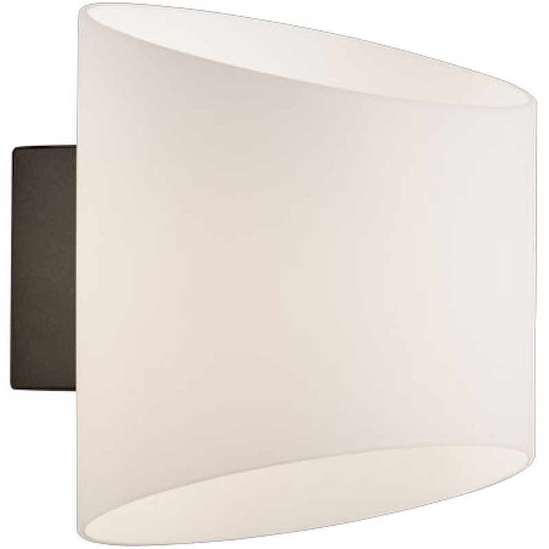 Evoke Væglampe Oval, Antracitgrå / Opalglas